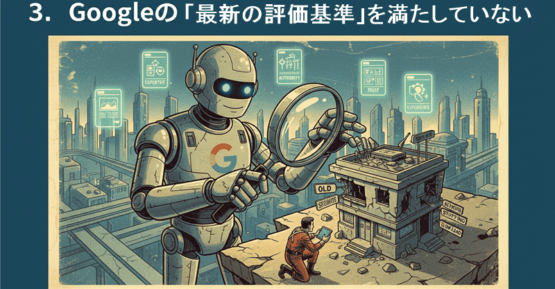 3. Googleの「最新の評価基準」を満たしていない
